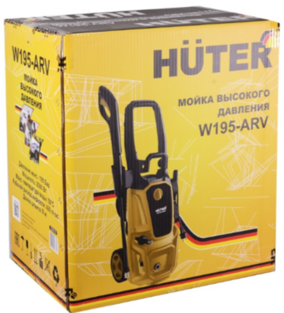 Мойка высокого давления HUTER W195-ARV, 2.5 кВт, 195 бар, Желтый вариант - 9