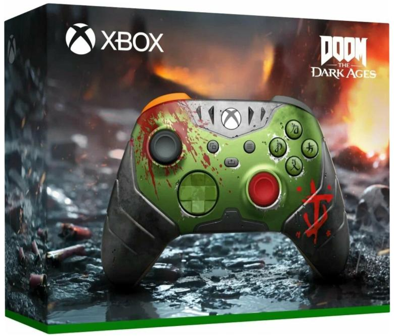 Геймпад Microsoft Xbox Wireless Controller – DOOM: The Dark Ages Limited Edition, Зеленый/Серый вариант - 5